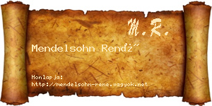 Mendelsohn René névjegykártya